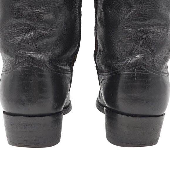 Vintage Lucchese San Antonio Mens 11D Black Leather Zip Cowboy Western Boots - Picture 7 of 13